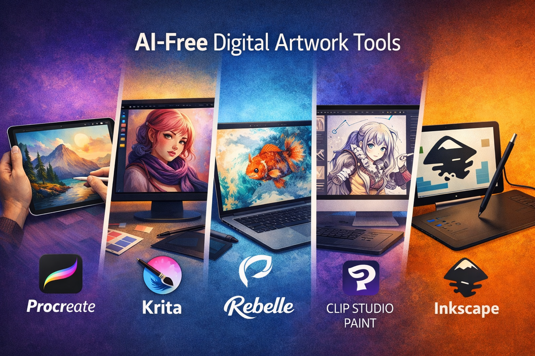 AI-Free Digital Artwork Tools in 2026: Apps Artists Use When They Want Full Human Control