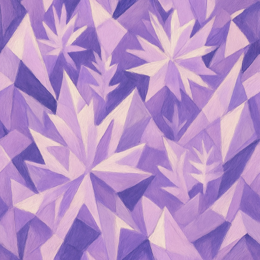 Geometric pattern with purple and white triangles