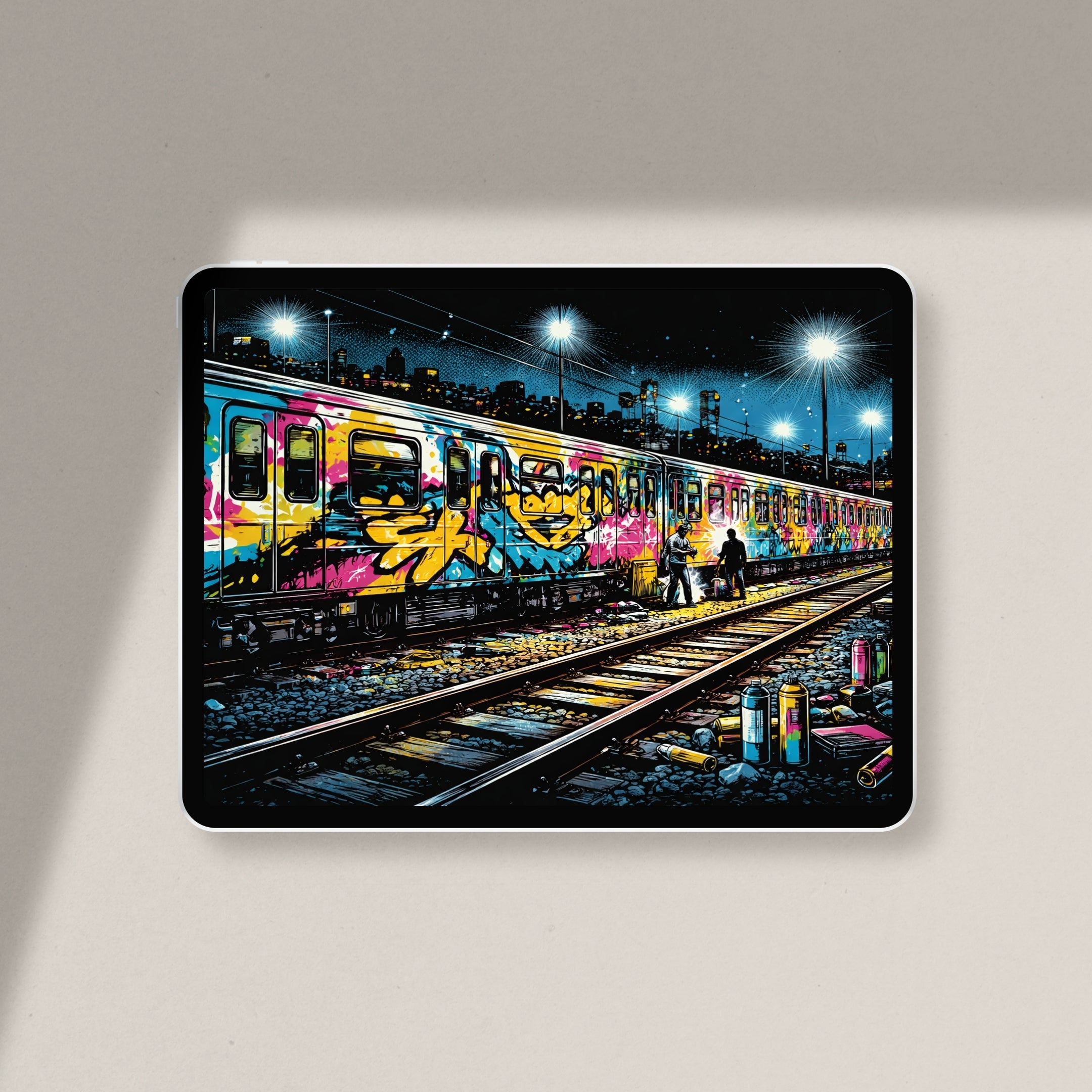 Neon Pulse Across the Sleeping Yard