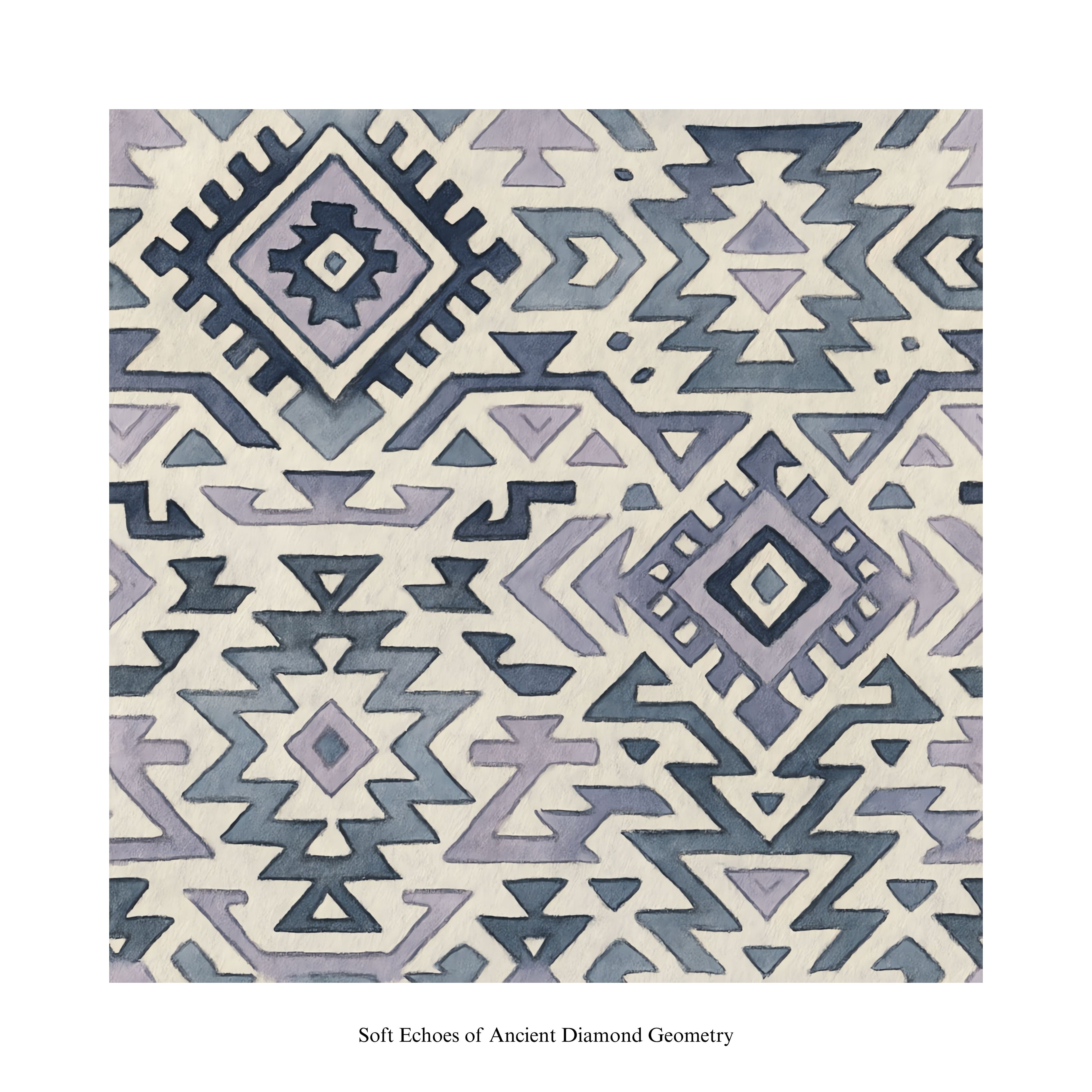 Patterned fabric with geometric design on a white background