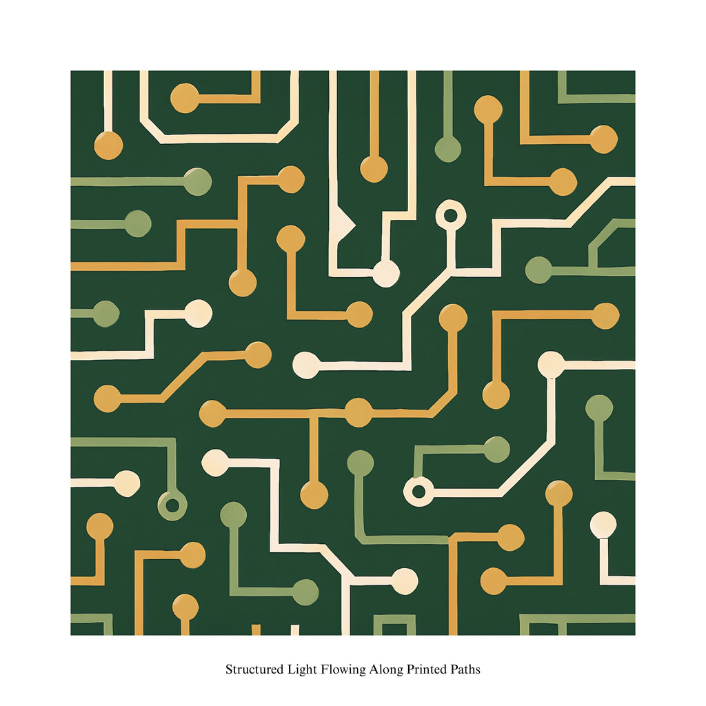 Structured Light Flowing Along Printed Paths - Square Pattern