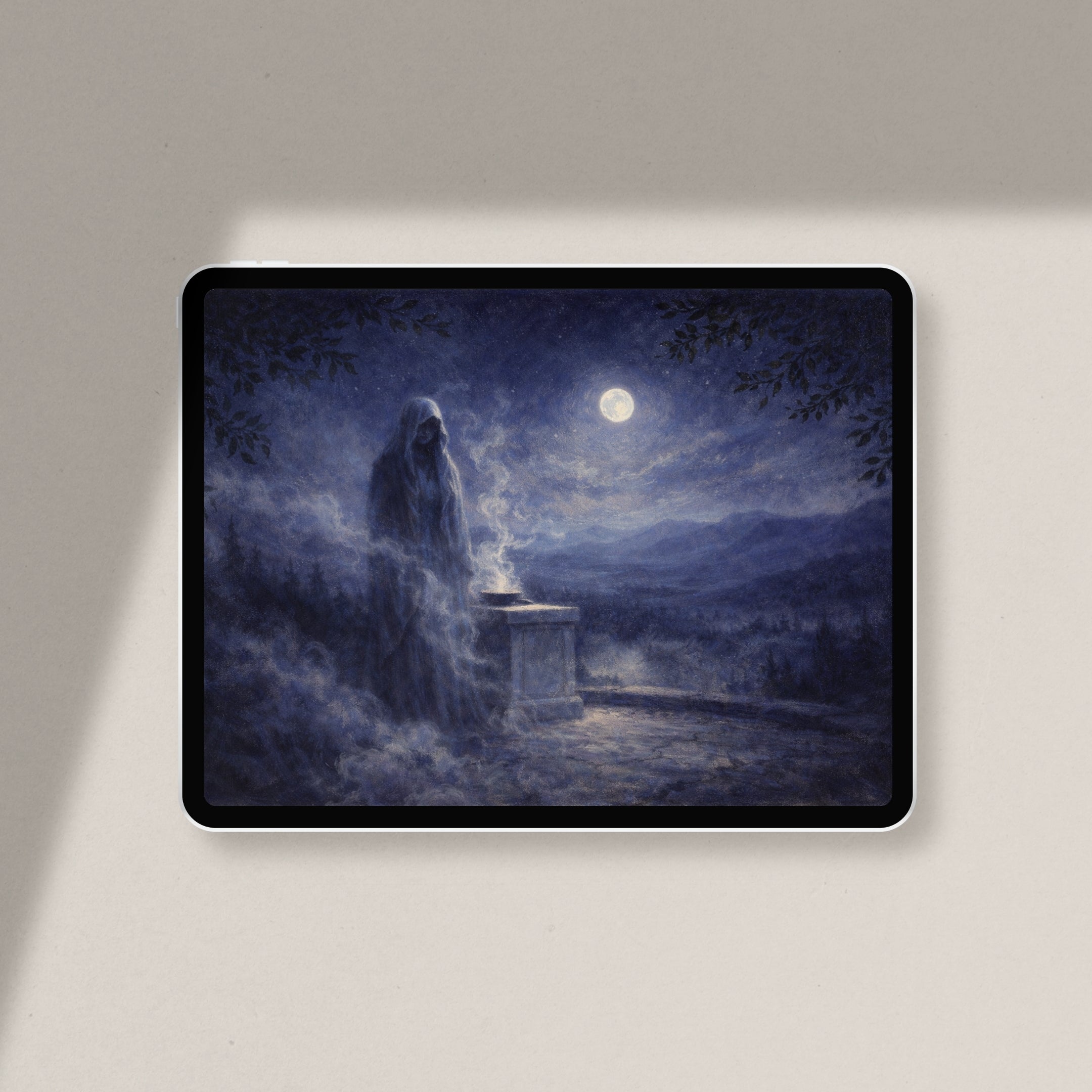 Veiled Figure at the Edge of Destiny