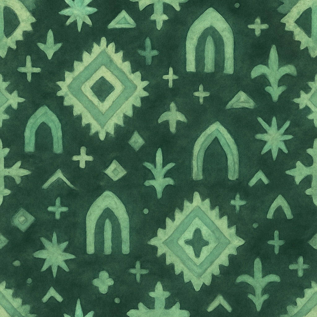 Green geometric pattern on a green background